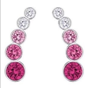 Swarovski Pink Ombré Ear Climbers NWT